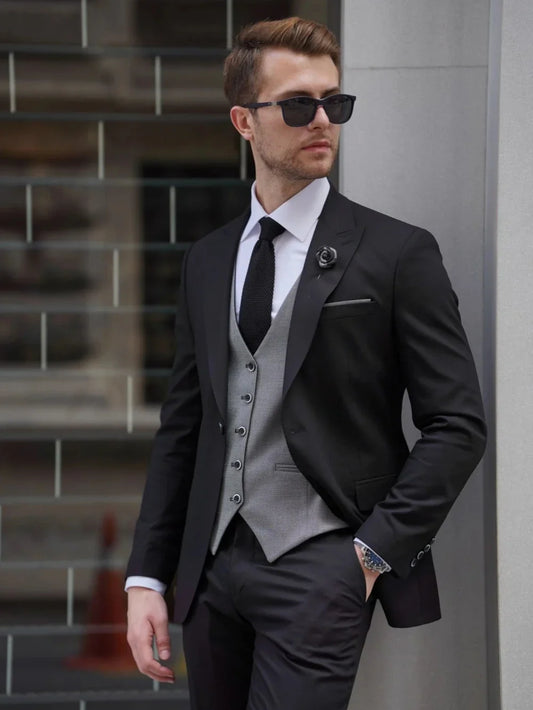 Formal Handsome Man Suits 3 Pieces Banquet Wear,Elegant Slim Fit Suit Set Dancing Sets, Autumn Classic Tuxedo For Men On Sale