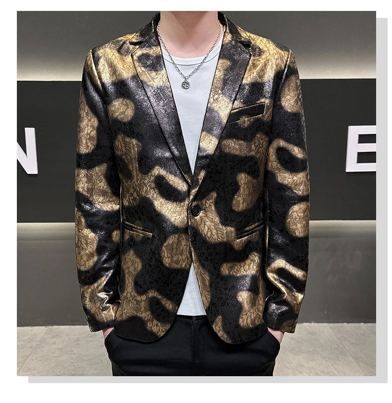 2026 Autumn Suede Men's Casual Suit Jacket Slim Fit Handsome High-quality Business Social Blazers Social Streetwear Dress Coat