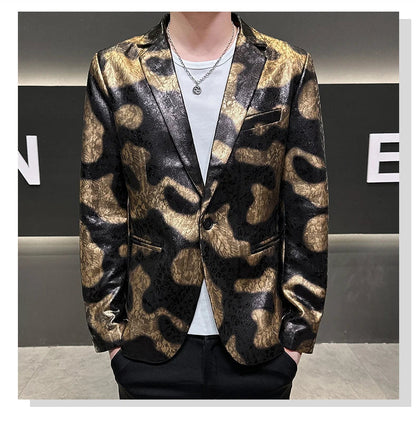 2026 Autumn Suede Men's Casual Suit Jacket Slim Fit Handsome High-quality Business Social Blazers Social Streetwear Dress Coat