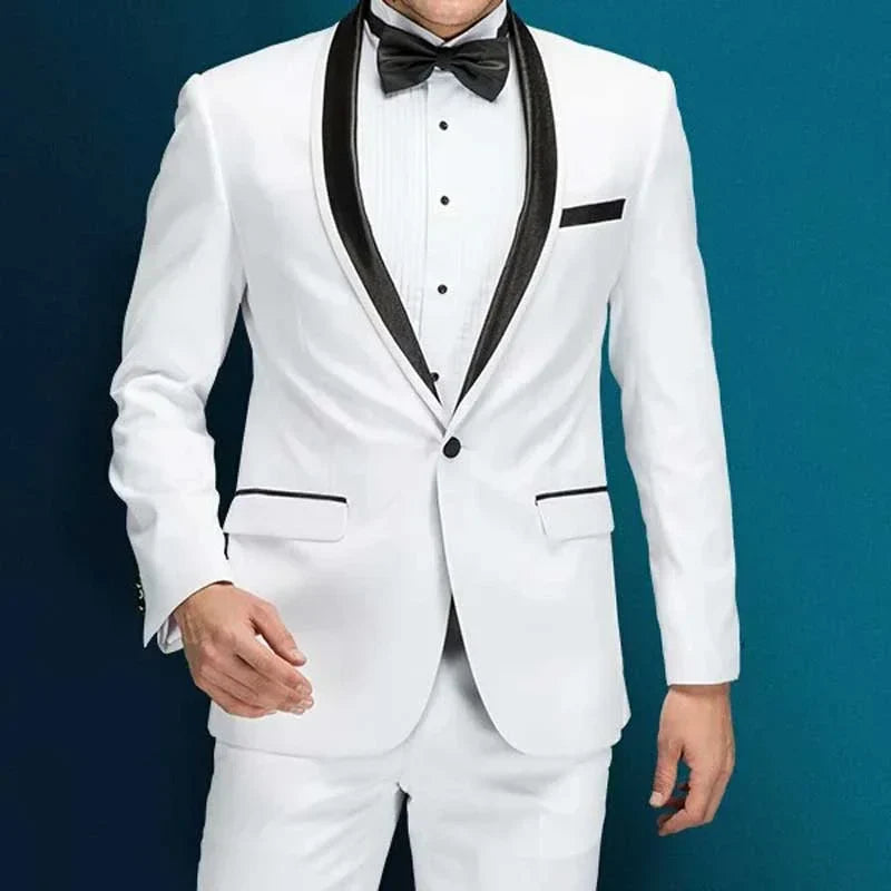 Wedding Men's Suits 3 Pieces Slim Fit Banquet Casual Wedding Suit Single Breasted Lapel (Jacket+Vest+Pants)