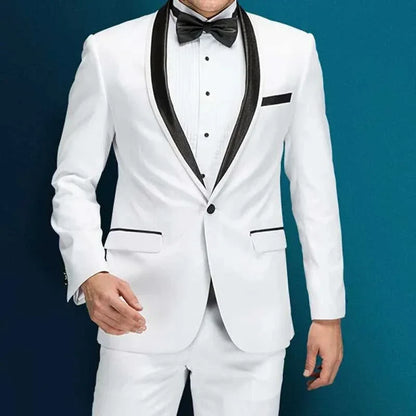 Wedding Men's Suits 3 Pieces Slim Fit Banquet Casual Wedding Suit Single Breasted Lapel (Jacket+Vest+Pants)