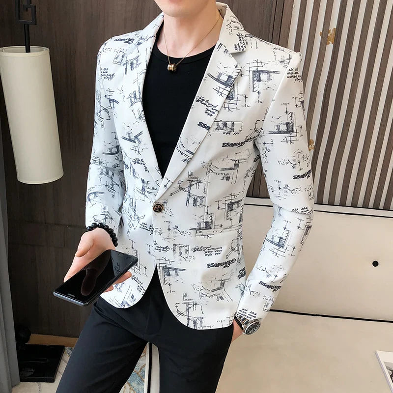 Blazer Men's Fashion Outdoor Travel Gentleman Wedding Slimming Business Versatile Trendy Casual Korean-style Formal Wear Blazer