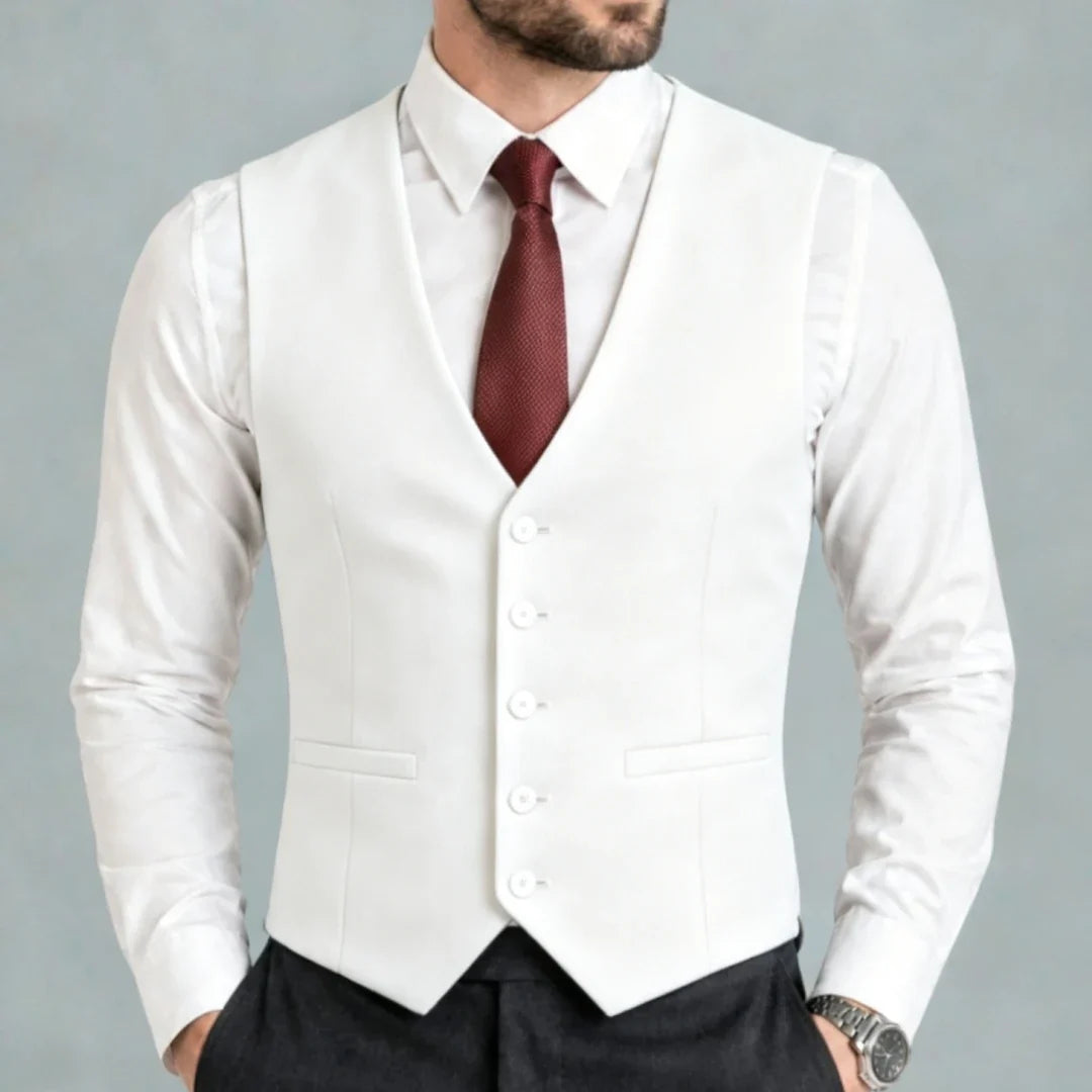 Men Suit Vest – Single Breasted Formal Waistcoat for Men