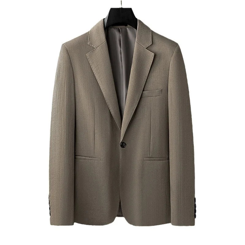 Spring and Autumn Men's British Naples suit, no perm, solid color, wedding, business, work, versatile, simple, high-end suit