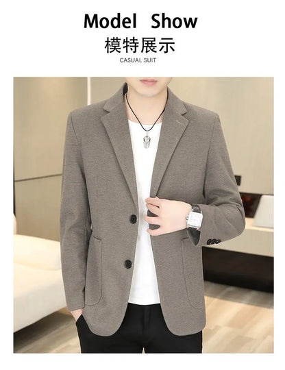 Blazer Men Business Gentleman Leisure Korean Wedding Fashion Trend, Slimming, Versatile, High-end Casual, High-end Woolen Blazer