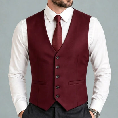 Men Suit Vest – Single Breasted Formal Waistcoat for Men