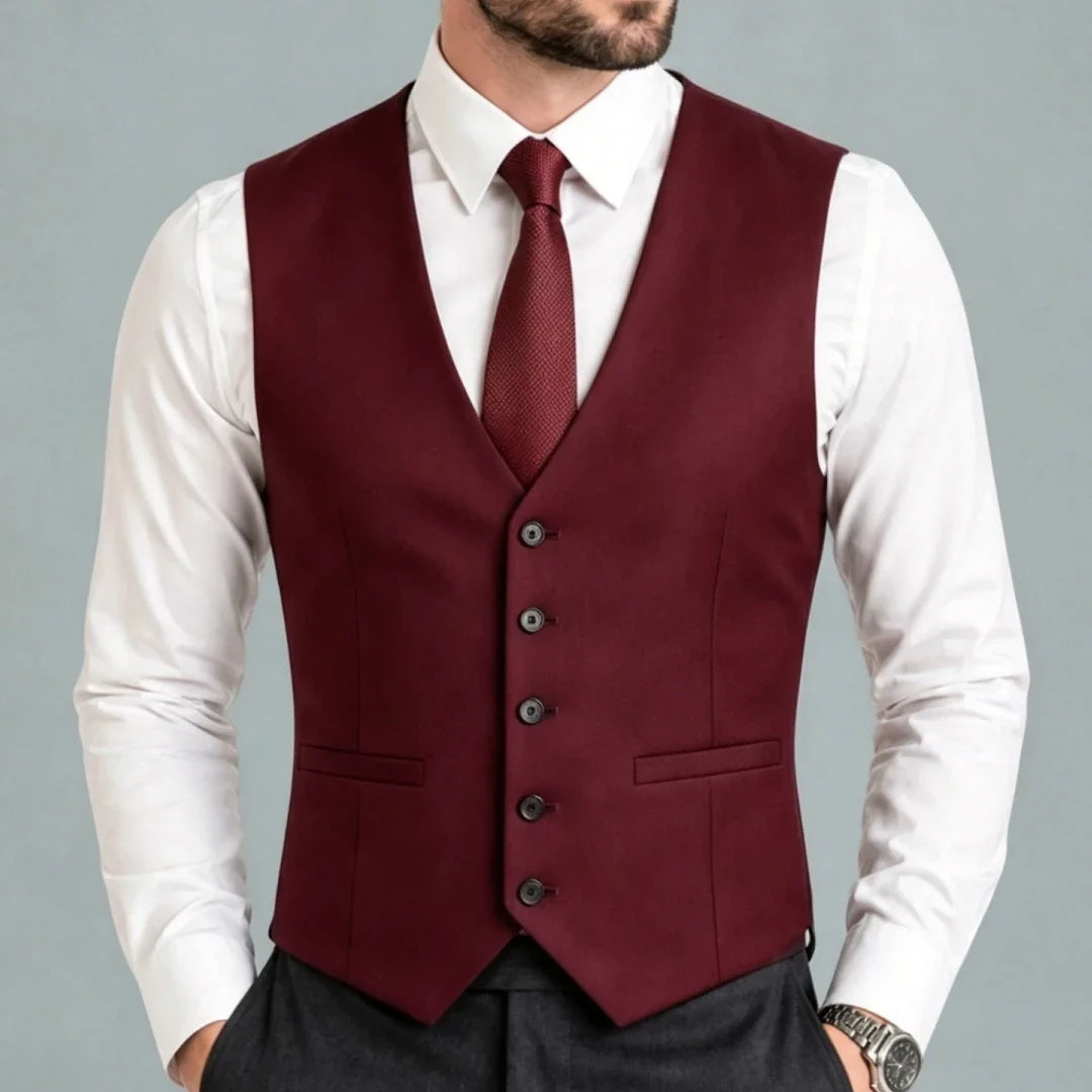 Men Suit Vest – Single Breasted Formal Waistcoat for Men