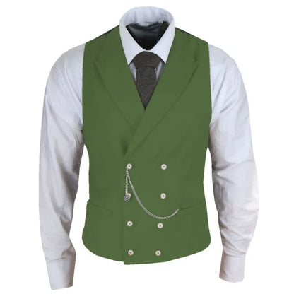 Men's Formal Satin Vest | Double Breasted Waistcoat for Wedding, Banquet & Business