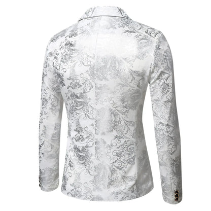 Blazer Mens Jacket Fashion Business Handsome British Style Casual Slim-fit Print Wedding Work Hot Chick At The Bar  Blazers