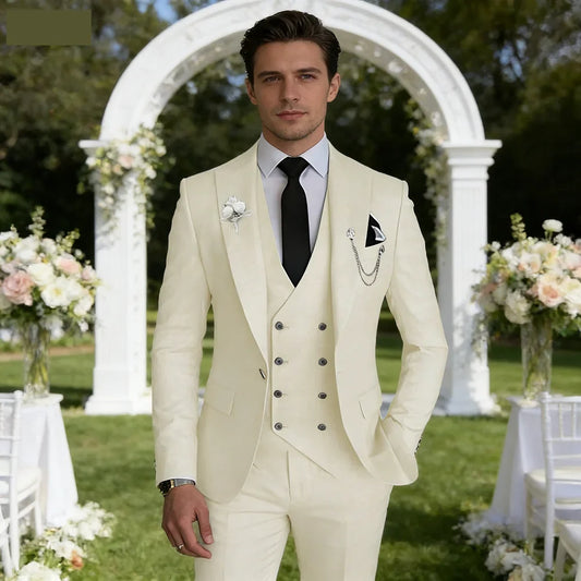 Men's 3-Piece Slim Fit Suit Set – Single Breasted, Straight Fit, Formal & Casual Occasions