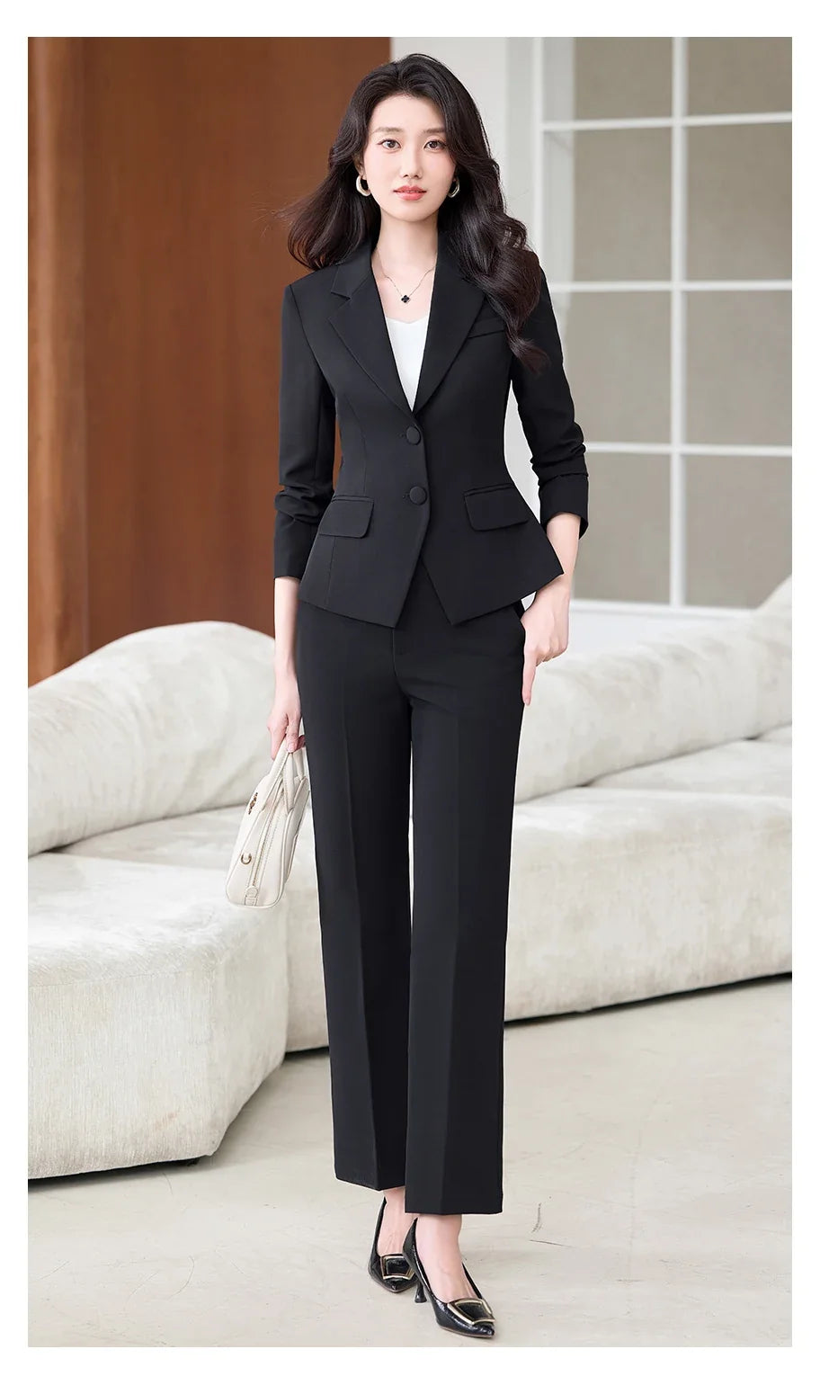 Fashionable Business Women's Outfit - Elegant Slim Fit Pants And Suit Set - Stylish New Arrival 2026