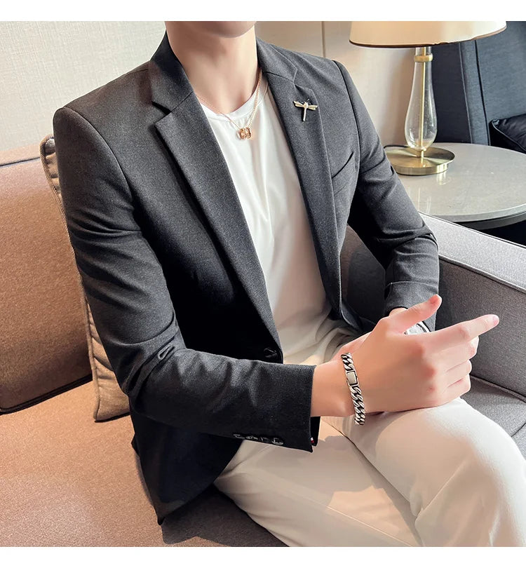Men's Blazer Suit Jacket – Smart Casual & Business Style – 1 or 2 Button – Wedding & Party