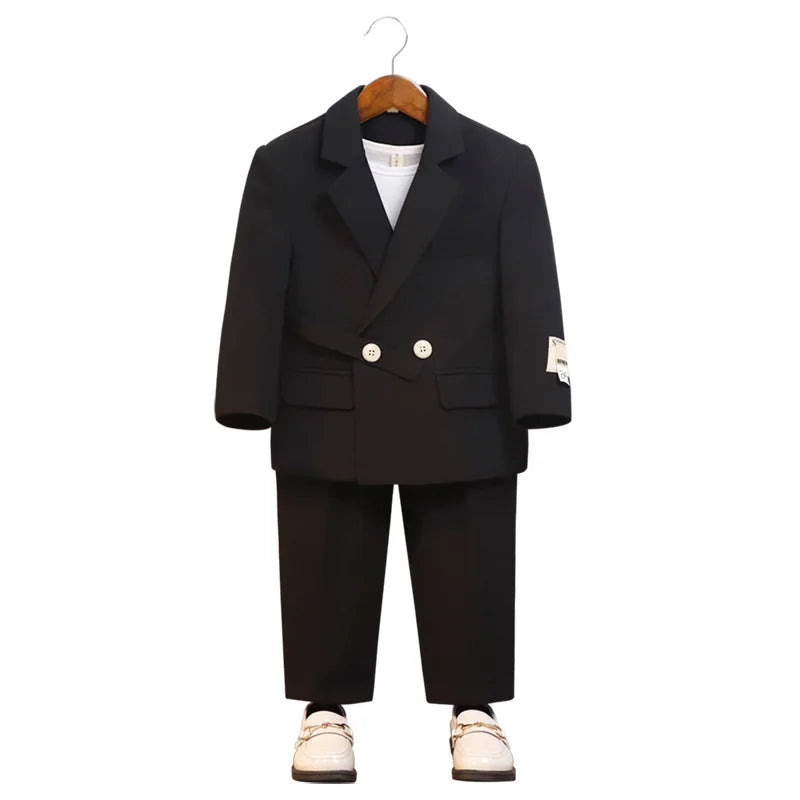 Boys Double Breasted Blazer Jack Vest Pants Children Suit Waistcoat Wedding Clothes Set Toddler Formal Dress Kids Tuxedos Outfit