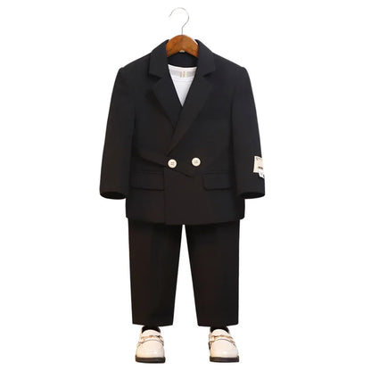 Boys Double Breasted Blazer Jack Vest Pants Children Suit Waistcoat Wedding Clothes Set Toddler Formal Dress Kids Tuxedos Outfit