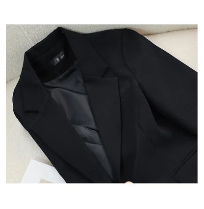 Autumn Blazers Femme 2024 Korean Fashion Office Lady Formal Jackets Coats Elegant Outerwears Long Sleeve Casual Solid Tops