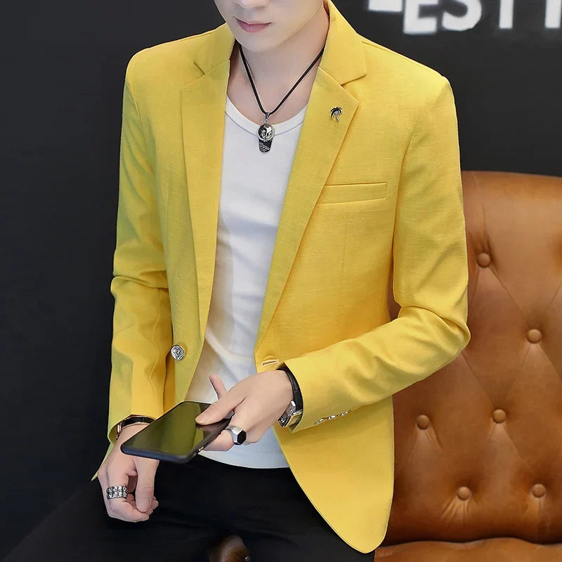 Blazer: Outdoor Fashion, Business-style, Gentleman's Wedding Host, Campus Casual, Relaxed, Korean-style, Youthful Men's Blazer