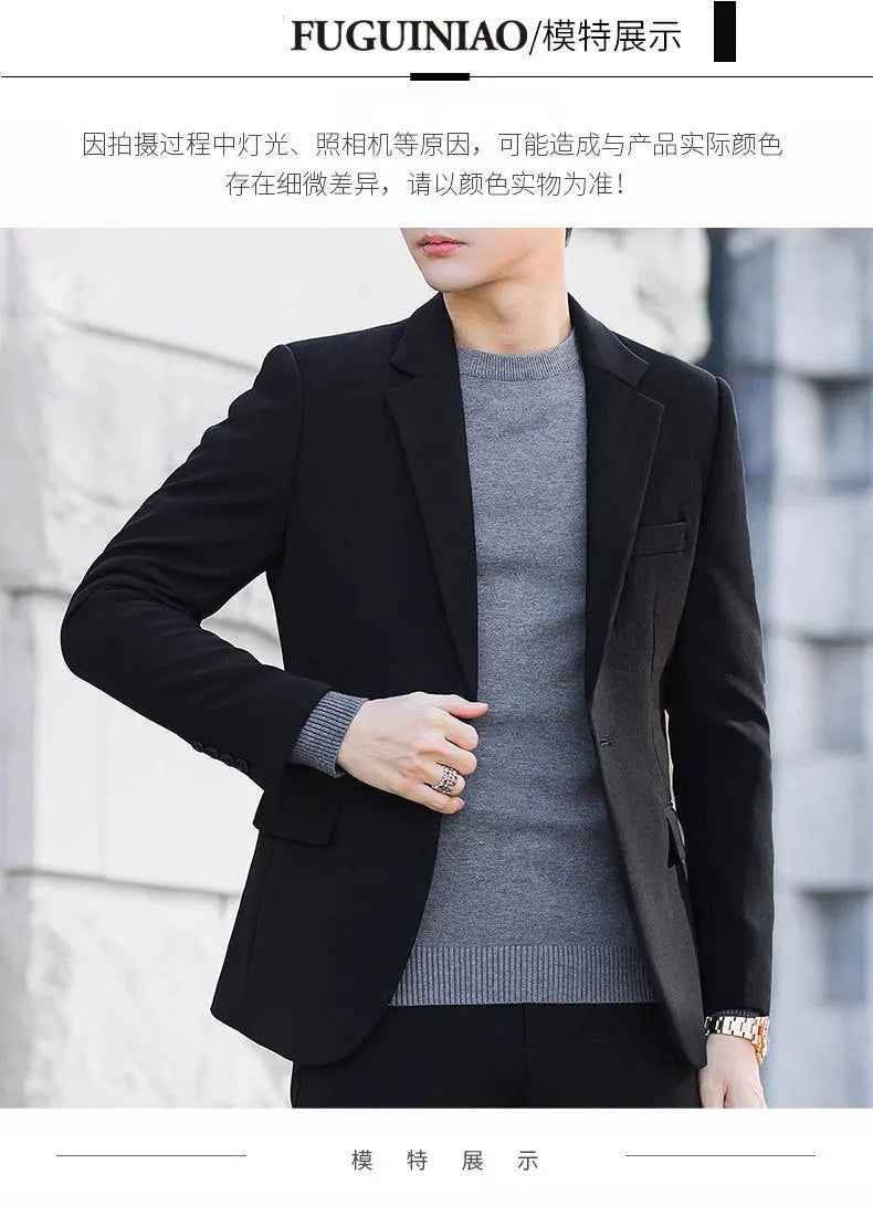 Blazer: Outdoor Men Fashion Gentleman Stylish and Versatile Trendy Casual Best for Best Man Formal Workwear Professional Blazer