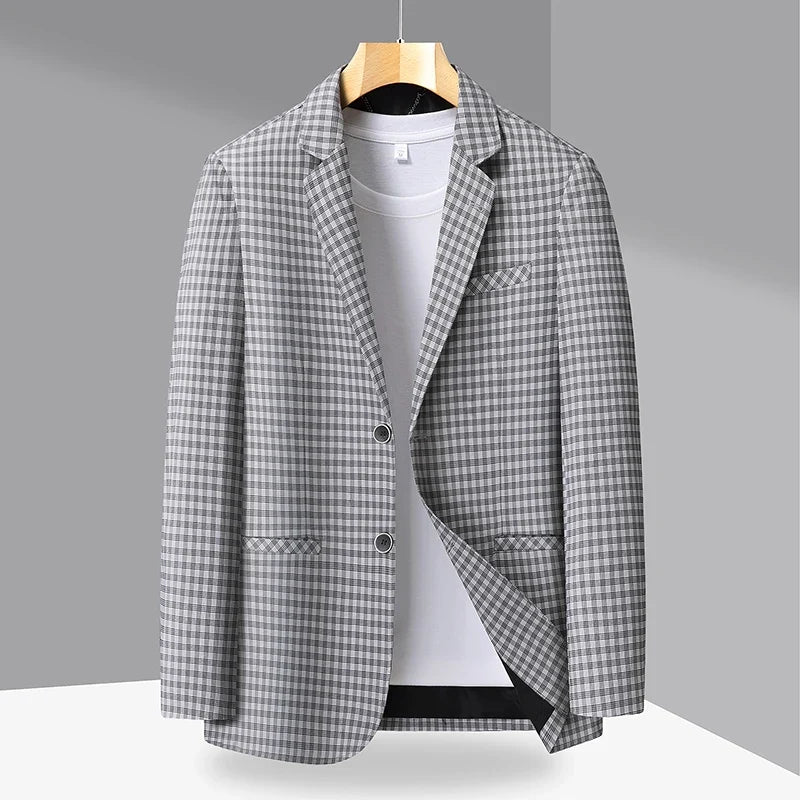 New High-End Soft Comfortable Men's Blazer Slim Fit Fashion Jacket For Young Men Daily Casual Home Wear Outerwear