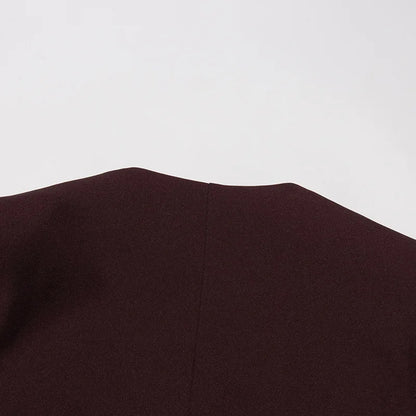 Spring Autumn New Women Blazer V-neck Single Button Asymmetric Solid Color Scarf Collar Fashion Elegant Trendy Coat HK17099