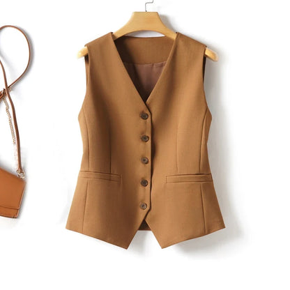 Single-Breasted Layered Suit Vest for Women Suitable for Spring and Autumn Can Be Worn as an Inner or Outer Layer Stylish Off