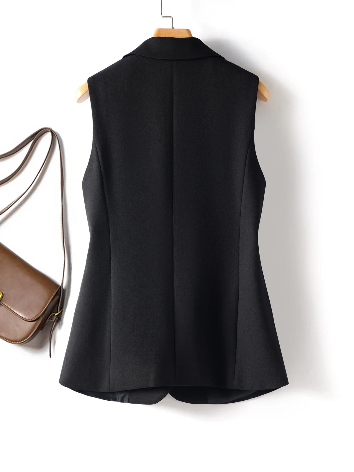 Fashionable Spring and Autumn Sleeveless Suit Vest for Women's Workplace Elegant Versatile Slim Suit Collar Vest Top Jacket