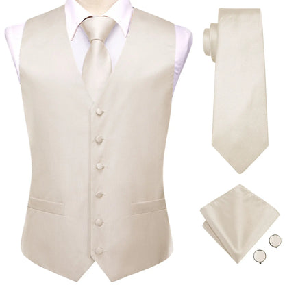 Men's Floral Paisley Suit Vest 4-Piece Set – Woven Waistcoat with Tie, Pocket Square & Cufflinks for Weddings & Formal Occasions