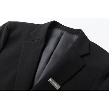 Men Suit Jacket Metal Buckle Designer Blazer Masculino Casual Man Dress Luxury Cool Black Chaquetas Hombre Elegantes Streetwear