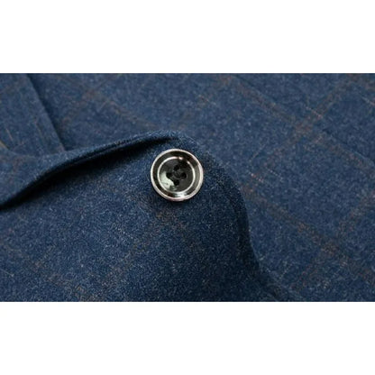 KIDWHXR Spring Autumn Men Suit Coat Fashion Plaid Turn Down Collar Man Blazer Non-ironing Business Casual Mlae Slim Jacket