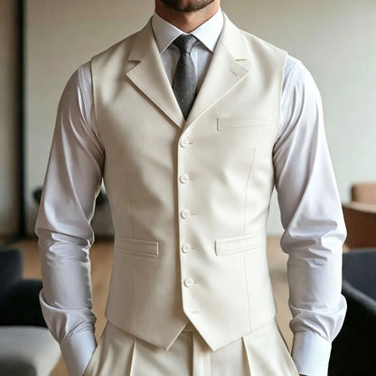 Men's Formal Vest – Single Breasted Suit Waistcoat for Weddings & Business