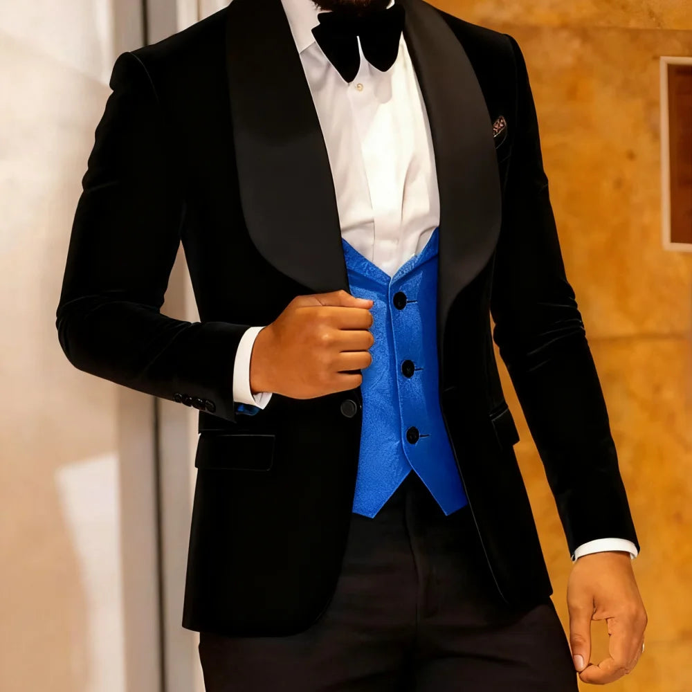 Men's Three-Piece Suit Floral Slim Fit including Jacket Vest And Pants with Paisley Pattern Suitable for Formal Occasions