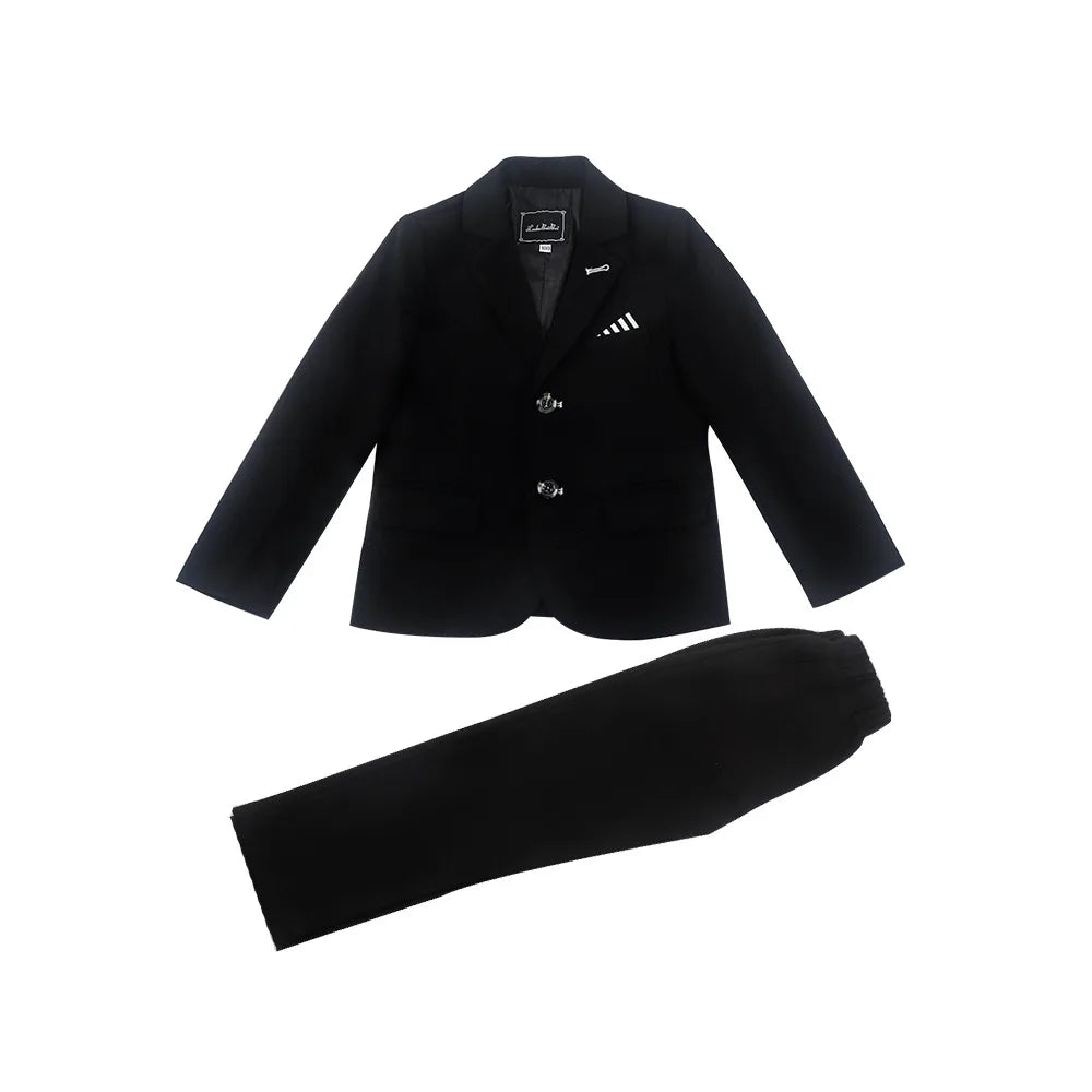 1-11Years Kids Formal Wedding Birthday Prom Outfit Suit With Jacket Pants Children's Piano Speech Performance Costume