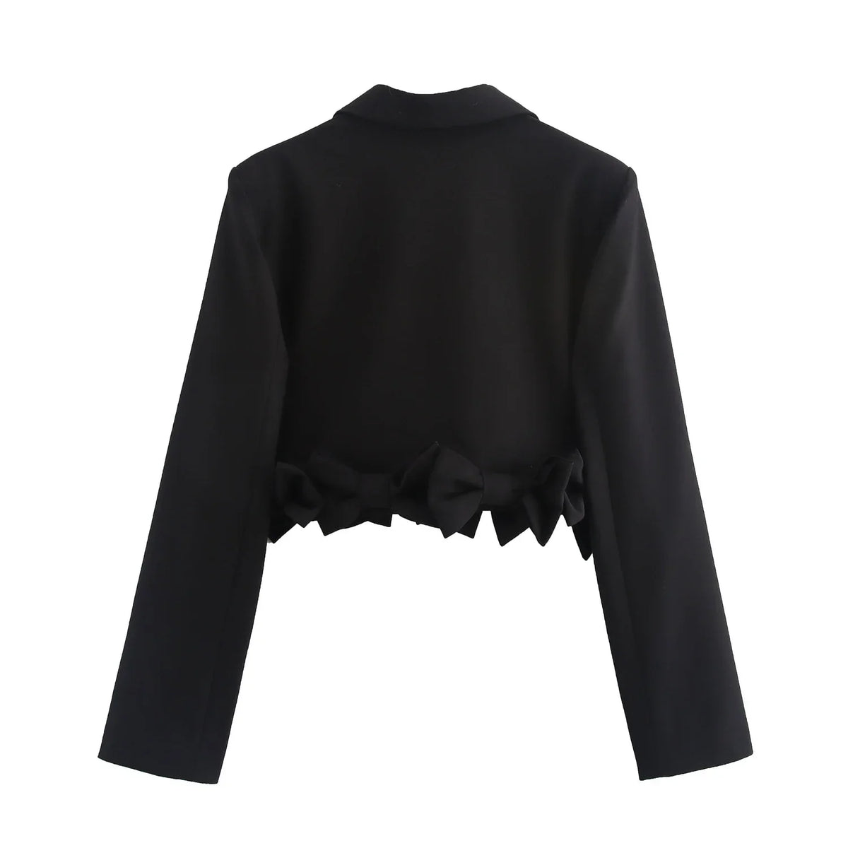 Women's Black Gothic Emo Cropped Bow Blazer Jacket Y2k 2000s Vintage Suit Coat Long Sleeve Single Breasted Outerwear Autum 2025