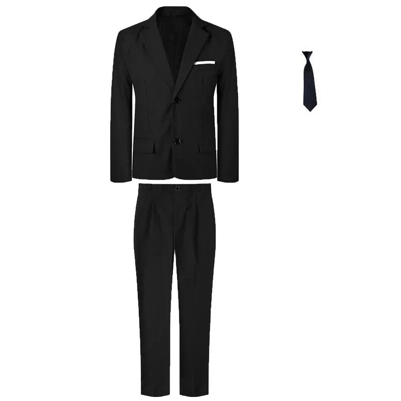 Gentleman Kids Slim 4Pieces/Set Jacket Vest Pants Bowtie Party Dress Children Ceremony Photograph Suit Boys Performance Costume