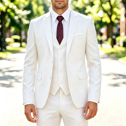 Costume Homme Slim 3 Pièces Blazer Gilet et Pantalon Ensemble de Smoking Élegant de Haute Qualité Robe de Mariage Affaires