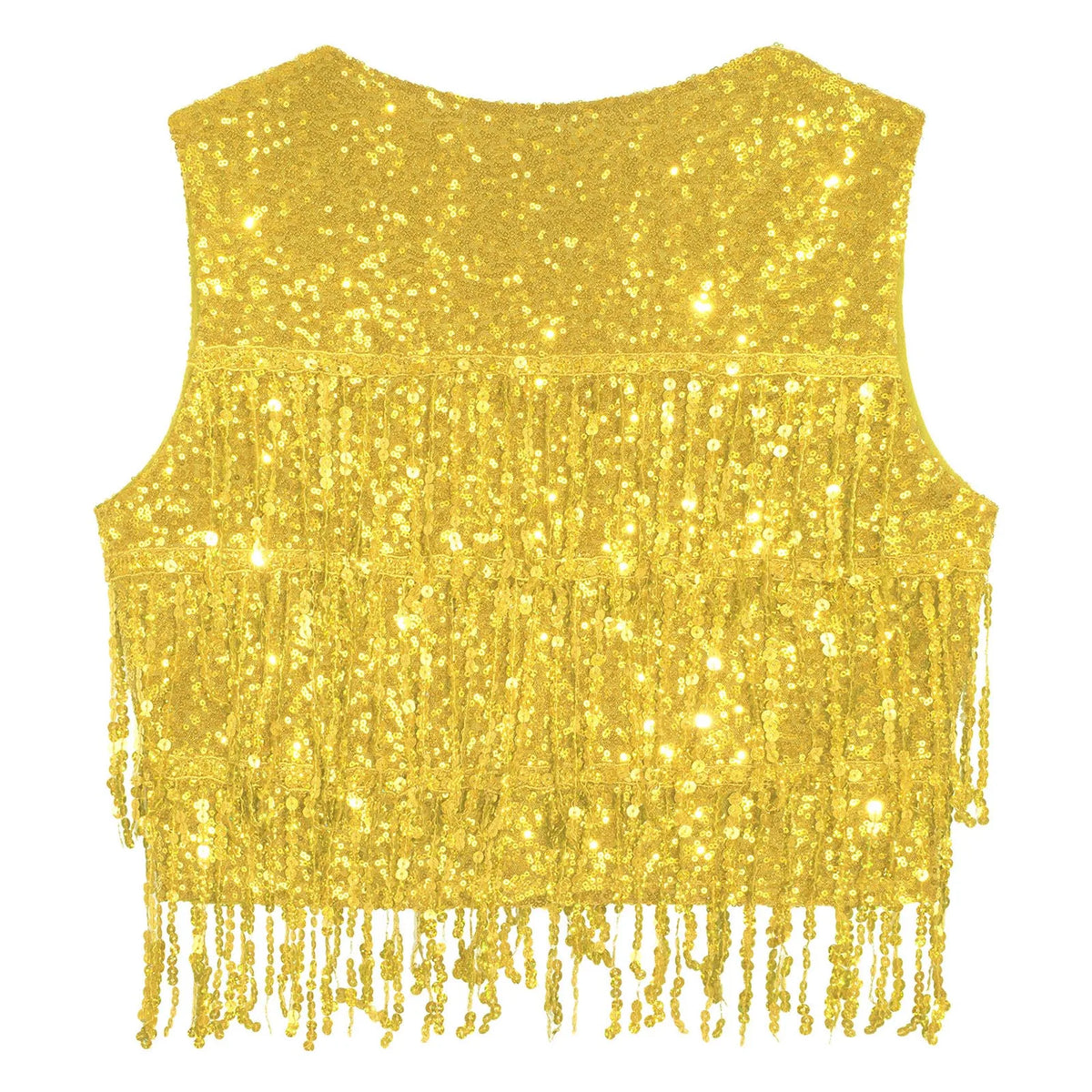 Women's Fringe Vest Clubwear Jazz Modern Dance Waistcoat Glitter Tassel Sleeveless Jacket Sequins Vests Music Festival Costumes