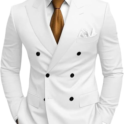 Wedding 2-Pieces Slim Fit Formal Business Notch Lapel Blazer Tuxedo Groomsmen Set with Jacket Pant Men's Suit