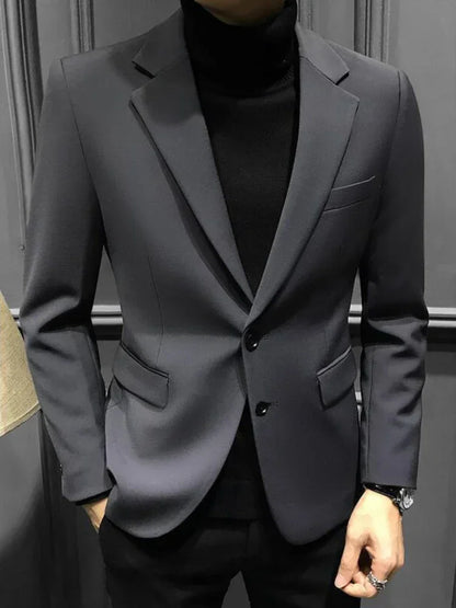 Men's Double Breasted Blazer Korean Style for Banquet and Business