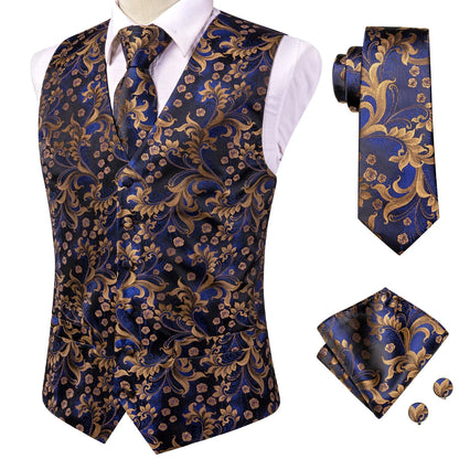 Men's Vest Suit Set – Champagne Gold Paisley Waistcoat for Weddings & Formal Events
