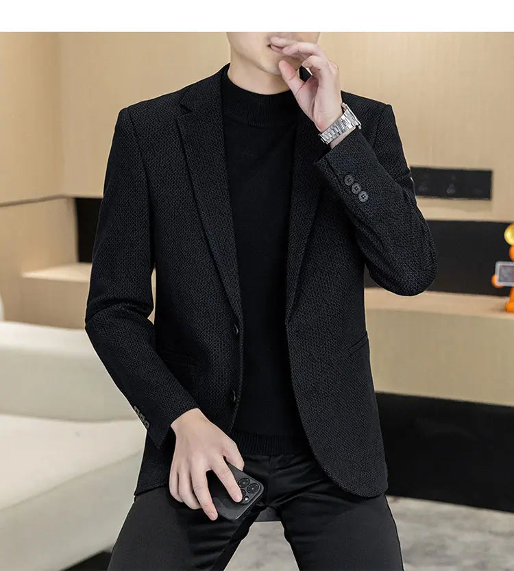 Autumn and Winter New Men's Suits, Two-Button Single-Breasted Jackets, Men's Casual Business Wear, Formal Wear, and Men's Suits