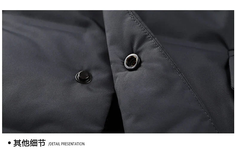 High Quality Men's Handsome down Jacket with Scarf Collar M-6XL Big Plus Size for Middle-Aged Dad Fashionable Outerwear