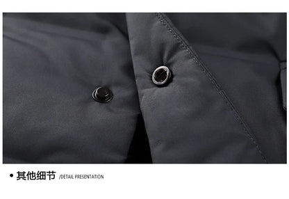 High Quality Men's Handsome down Jacket with Scarf Collar M-6XL Big Plus Size for Middle-Aged Dad Fashionable Outerwear