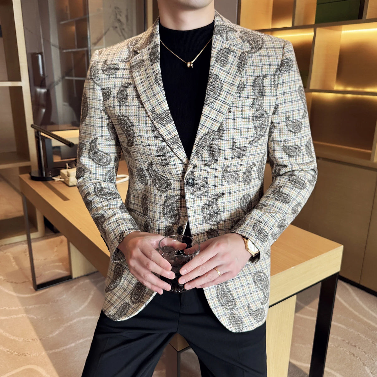 2025 Fashion Embroidery Jacquard Suit Jacket Korean Style Slim Fit Business Formal Social Prom Party Tuxedos Men Clothing 5XL-M