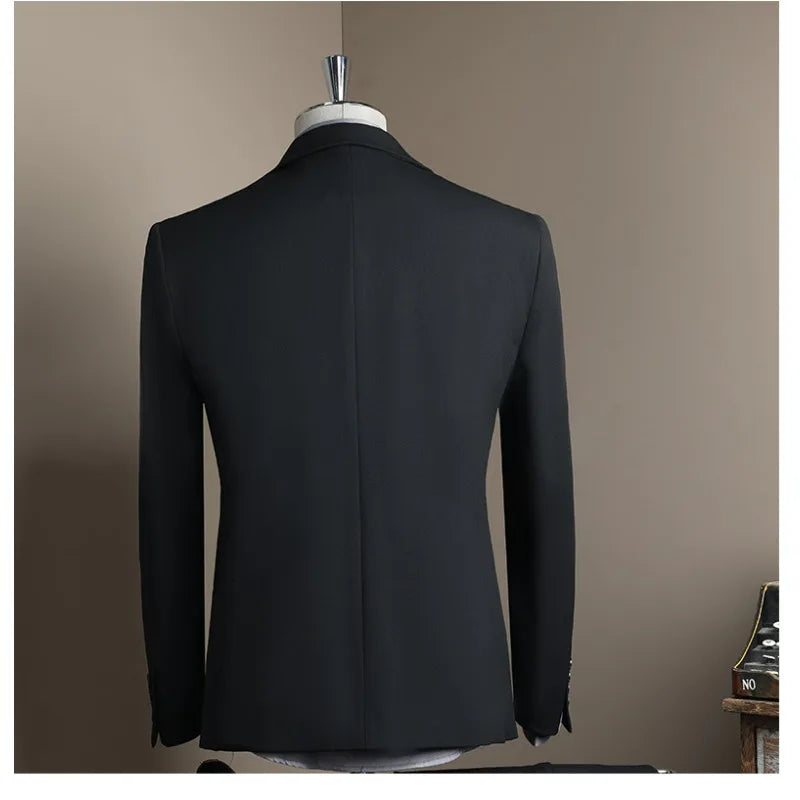 Man Blazer Spring Autumn Turn Down Collar Single-breasted Male Outerwear Business Casual Long Sleeve Versatile Men Suit Coat