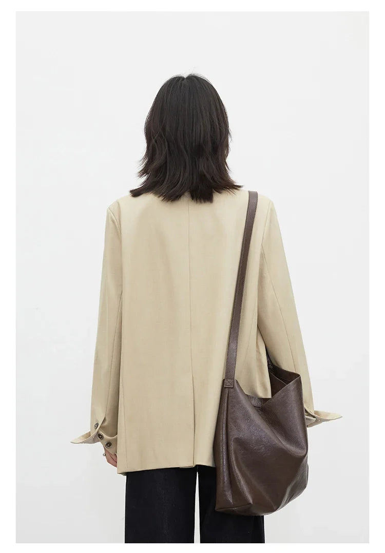 New Women Blazers Coat Loose Casual Plus Size Office Ladies Suit Jacket Spring Autumn 2026 Female Overcoat