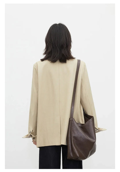New Women Blazers Coat Loose Casual Plus Size Office Ladies Suit Jacket Spring Autumn 2026 Female Overcoat