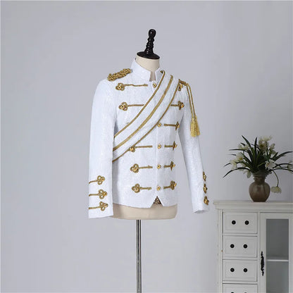 Blazer Sequined Performance Outfit for Outdoor Casual Male Banquet Guest Band Rock Singer Clothing Stand-up Collar Men's Blazer
