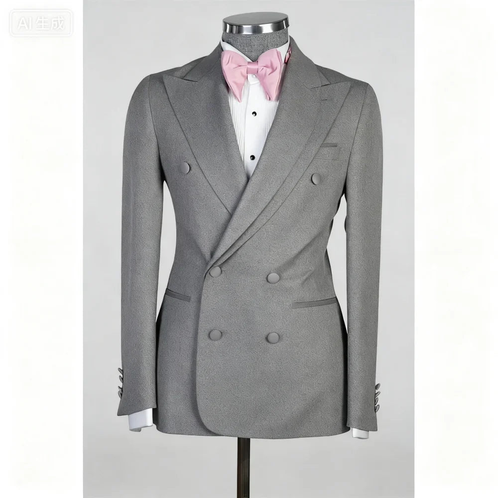 2-Piece Jacket+Pant Men's Tuxedo with Spacious Lapel for Wedding Banquet Party Formal Men's Clothing Custom-Made