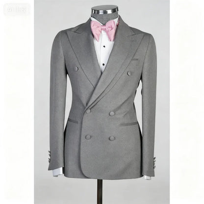 2-Piece Jacket+Pant Men's Tuxedo with Spacious Lapel for Wedding Banquet Party Formal Men's Clothing Custom-Made