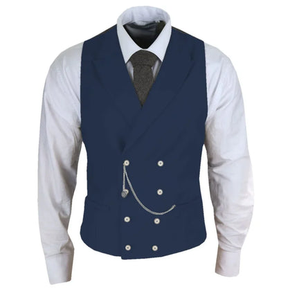 Men's Formal Satin Vest | Double Breasted Waistcoat for Wedding, Banquet & Business