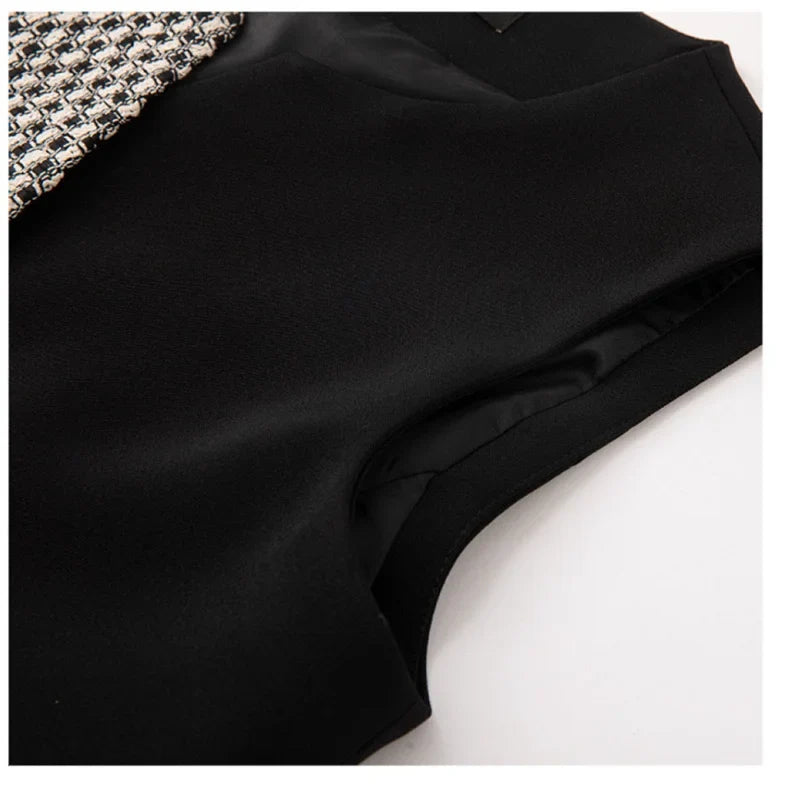 Color Block Vest Women's Jacket Female Tank Top 2026 New Spring Autumn Versatile Blazer Sleeveless Waistcoat Jacket Outerwear